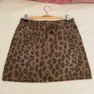 Blank NYC cheetah denim skirt